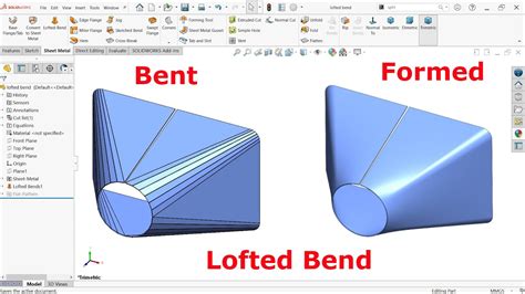 SOLIDWORKS Lofted Bends for Complex Sheet 